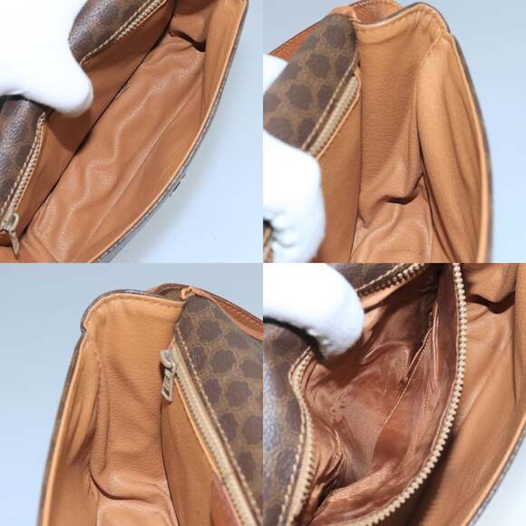 CELINE Macadam Canvas Shoulder Bag Pvc Leather Brown - Picture 12 of 13